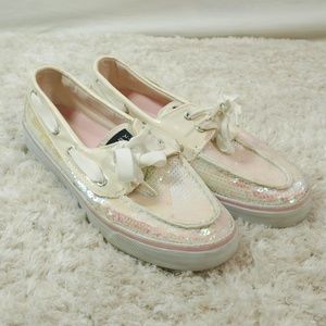 Sperry Top-Sider Sequin Glitter Boat Shoes Size 8